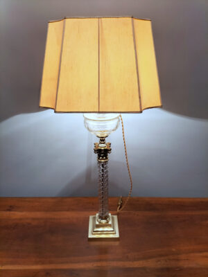 Lampada in ottone e cristallo