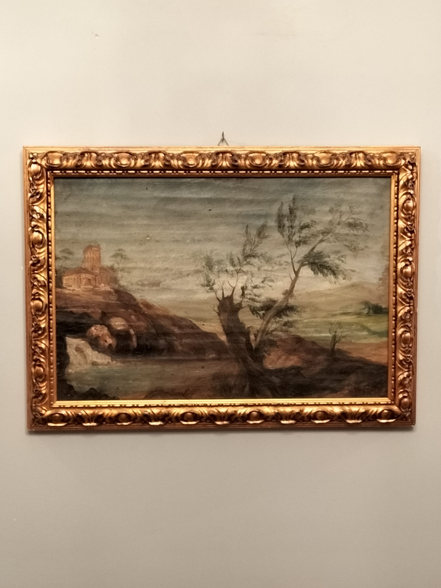 Olio su legno raffigurante un paesaggio