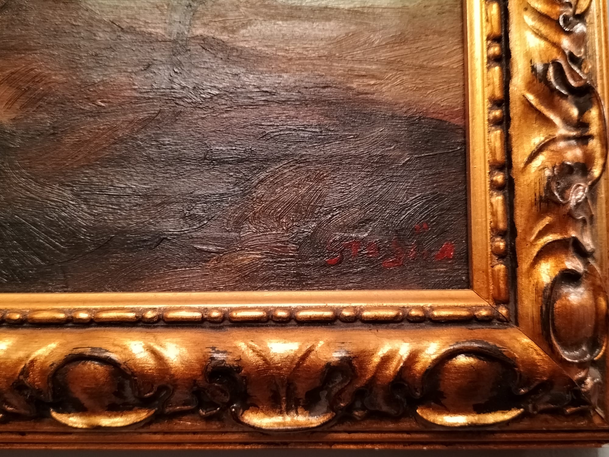 Olio su legno raffigurante un paesaggio - immagine 5
