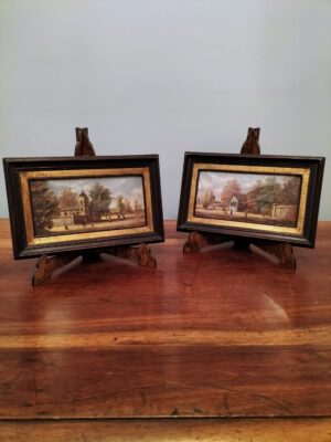 Coppia di quadretti dipinti su rame
