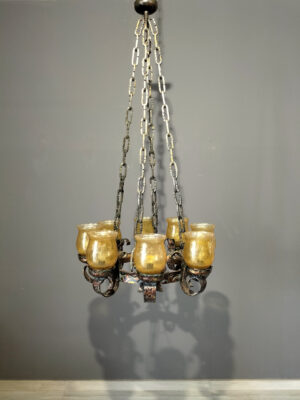 Lampadario effetto ramato a 8 luci