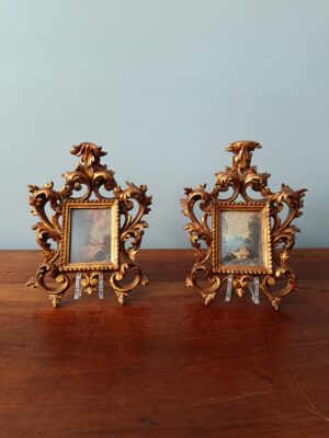 Coppia di dipinti in miniatura