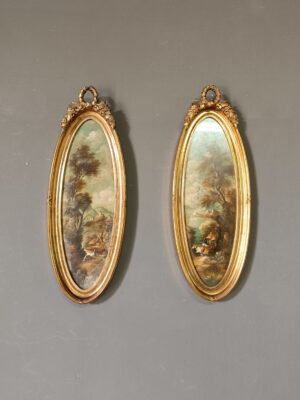 Coppia di dipinti su rame